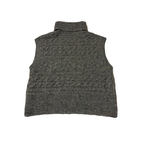 Old Navy Women Medium Gray Cable Knit Turtleneck Sweater Vest Minimalist Peppy - Picture 3 of 11